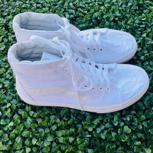 White Vans High Top size 8